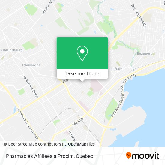 Pharmacies Affiliees a Proxim map