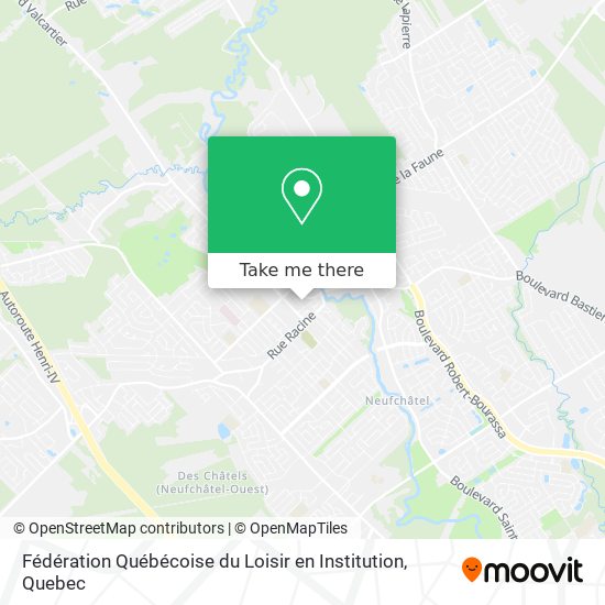 Fédération Québécoise du Loisir en Institution map