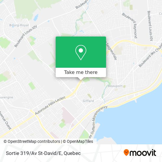 Sortie 319/Av St-David/E map