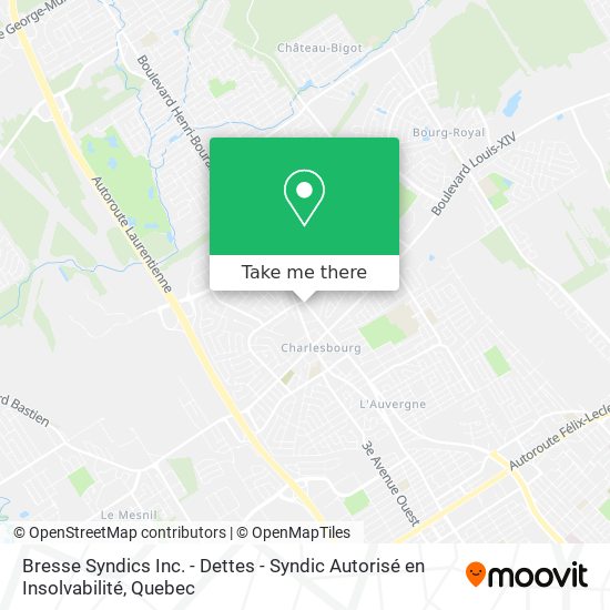 Bresse Syndics Inc. - Dettes - Syndic Autorisé en Insolvabilité map
