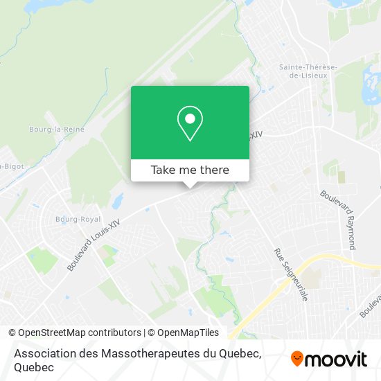 Association des Massotherapeutes du Quebec map