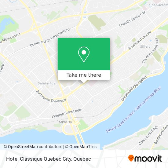 Hotel Classique Quebec City map
