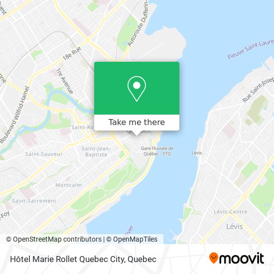 Hôtel Marie Rollet Quebec City map