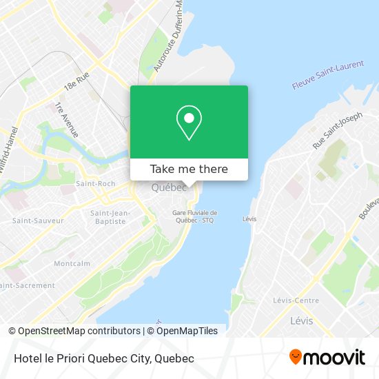 Hotel le Priori Quebec City map