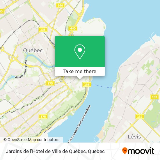 Jardins de l'Hôtel de Ville de Québec map