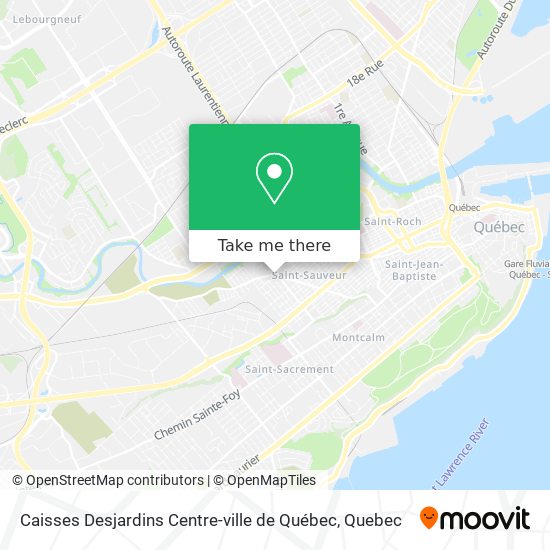 Caisses Desjardins Centre-ville de Québec map