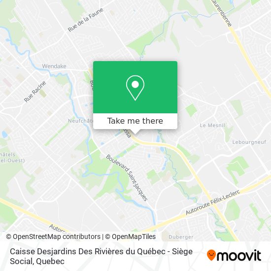 Caisse Desjardins Des Rivières du Québec - Siège Social map