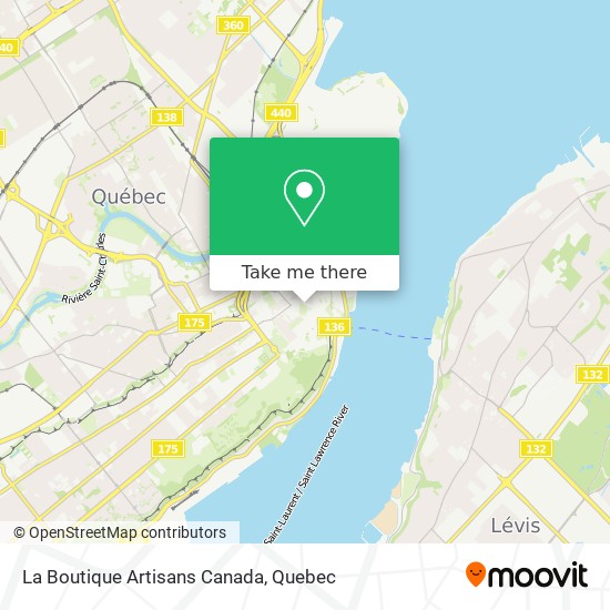 La Boutique Artisans Canada map