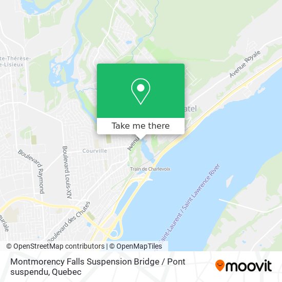 Montmorency Falls Suspension Bridge / Pont suspendu map