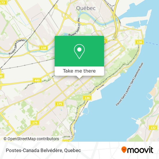 Postes-Canada Belvédère map