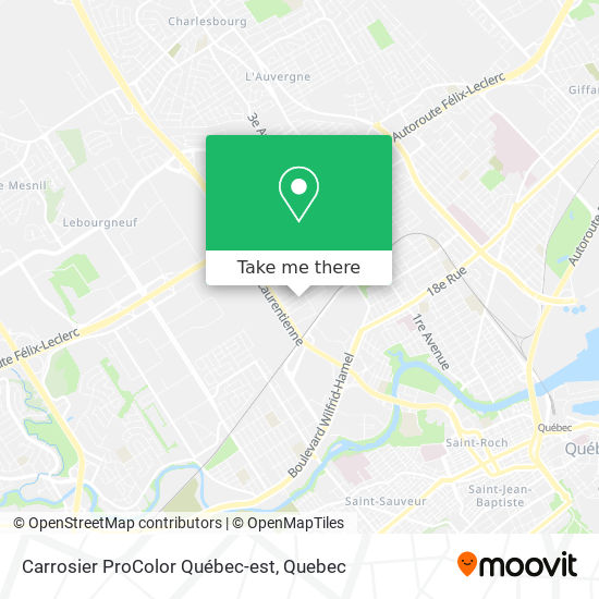 Carrosier ProColor Québec-est map