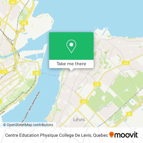 Centre Education Physique College De Levis map