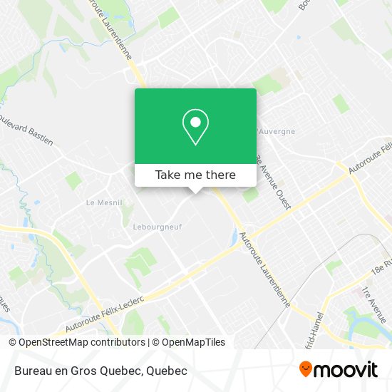 Bureau en Gros Quebec map