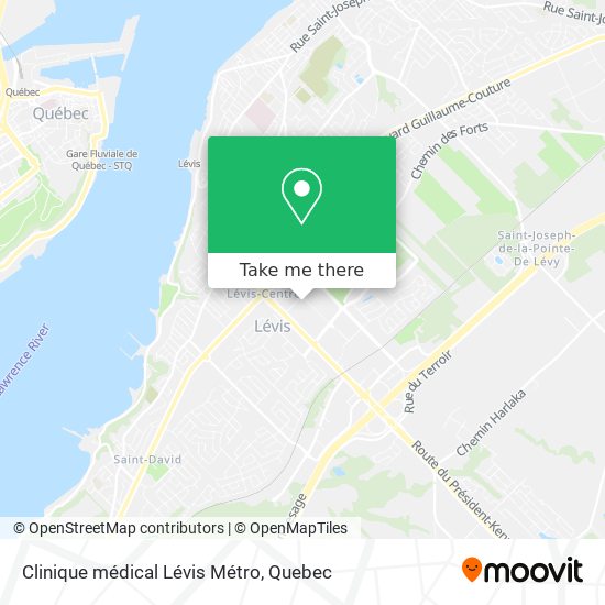 Clinique médical Lévis Métro map