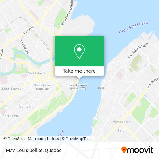 M/V Louis Jolliet map