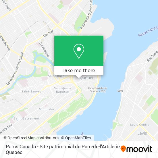 Parcs Canada - Site patrimonial du Parc-de-l'Artillerie map
