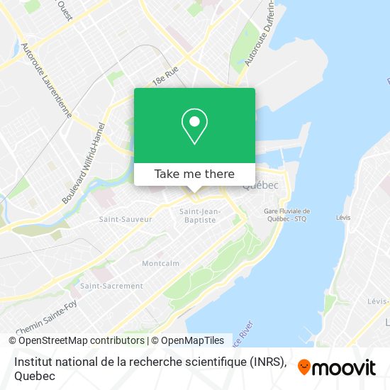 Institut national de la recherche scientifique (INRS) map