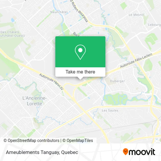 Ameublements Tanguay map