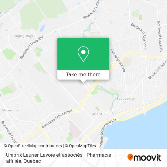 Uniprix Laurier Lavoie et associés - Pharmacie affiliée map