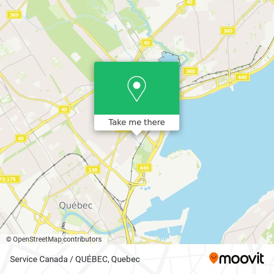 Service Canada / QUÉBEC map