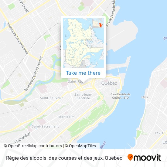 Régie des alcools, des courses et des jeux map