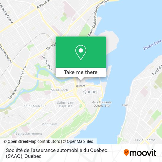 Société de l'assurance automobile du Québec (SAAQ) map