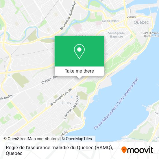Régie de l'assurance maladie du Québec (RAMQ) map