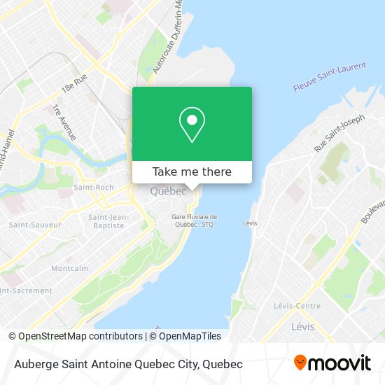 Auberge Saint Antoine Quebec City map