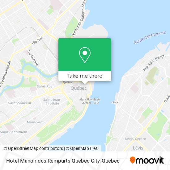 Hotel Manoir des Remparts Quebec City map