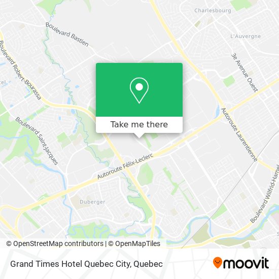 Grand Times Hotel Quebec City map
