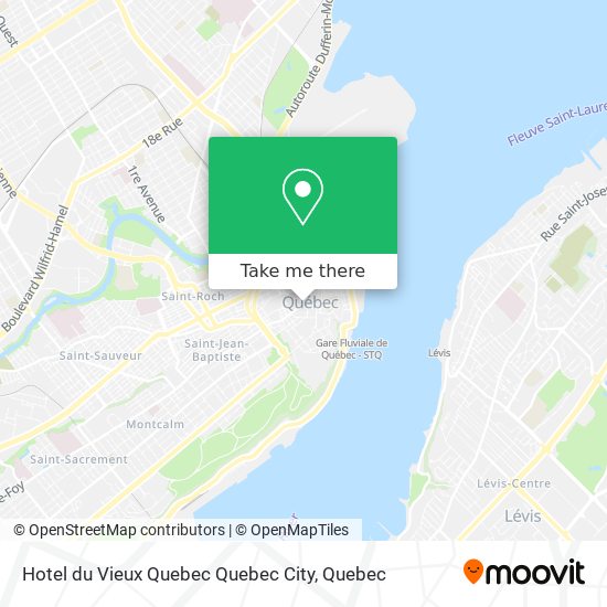 Hotel du Vieux Quebec Quebec City map