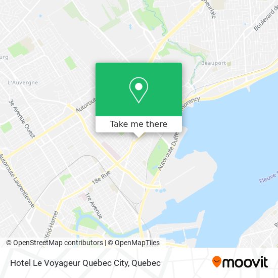 Hotel Le Voyageur Quebec City map