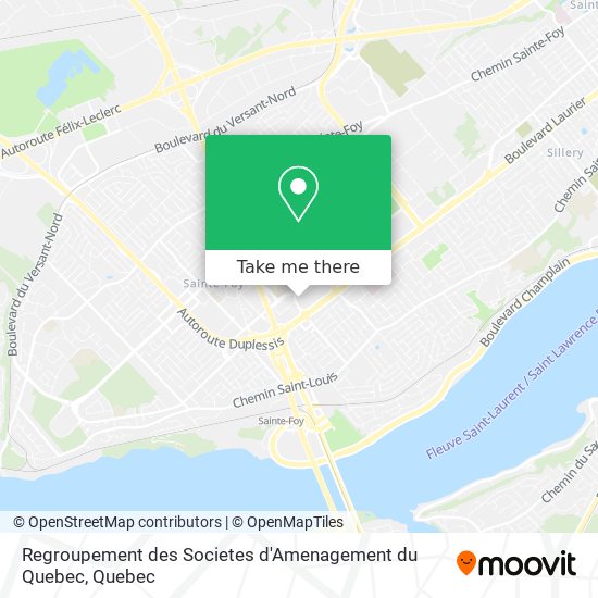 Regroupement des Societes d'Amenagement du Quebec map