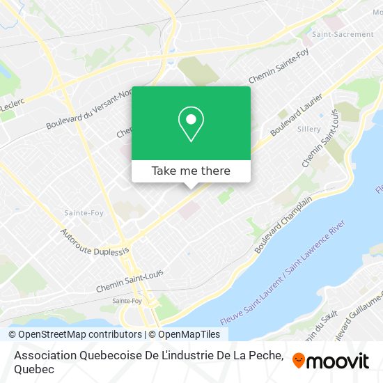 Association Quebecoise De L'industrie De La Peche map