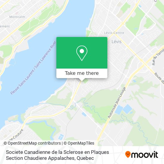 Societe Canadienne de la Sclerose en Plaques Section Chaudiere Appalaches map