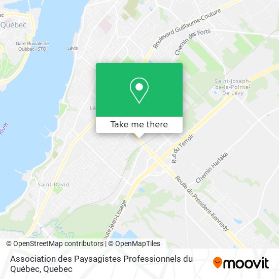 Association des Paysagistes Professionnels du Québec map