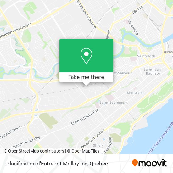 Planification d'Entrepot Molloy Inc map
