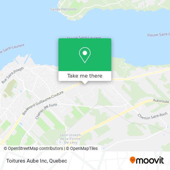 Toitures Aube Inc map