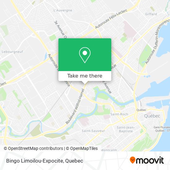Bingo Limoilou-Expocite map