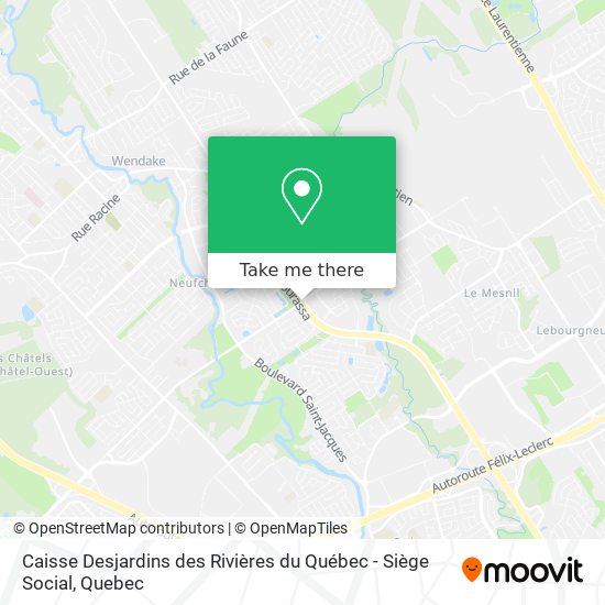 Caisse Desjardins des Rivières du Québec - Siège Social map