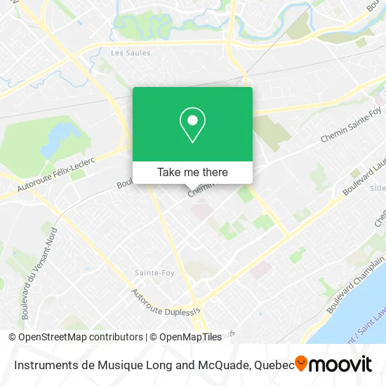 Instruments de Musique Long and McQuade map