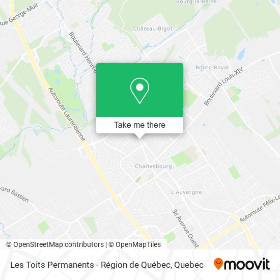 Les Toits Permanents - Région de Québec map
