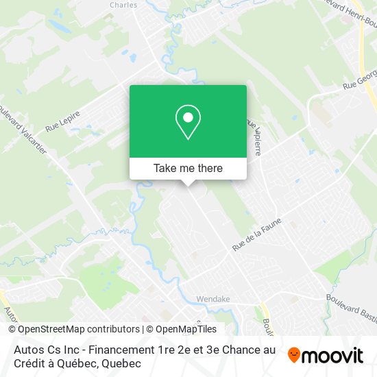 Autos Cs Inc - Financement 1re 2e et 3e Chance au Crédit à Québec map