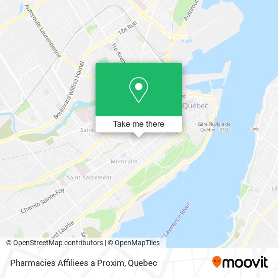 Pharmacies Affiliees a Proxim map