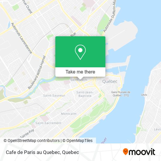 Cafe de Paris au Quebec map