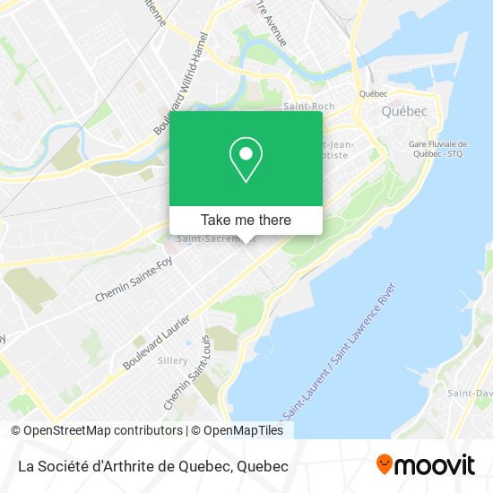 La Société d'Arthrite de Quebec map