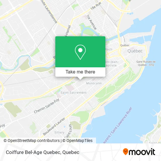 Coiffure Bel-Age Quebec map