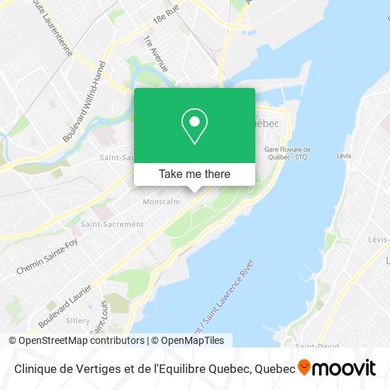 Clinique de Vertiges et de l'Equilibre Quebec map