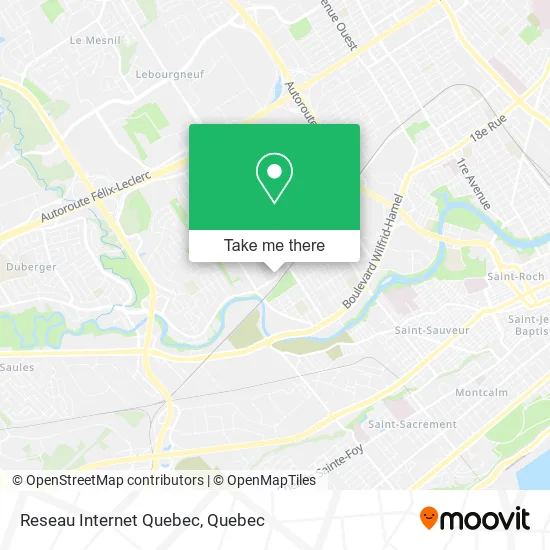 Reseau Internet Quebec map