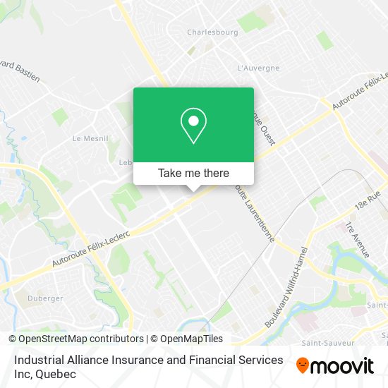 Industrial Alliance Insurance and Financial Services Inc map